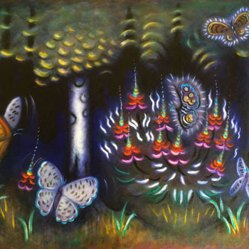 제목이 "Butterfly Forest"인 미술작품 Heidi Shaulis로, 원작, 기름