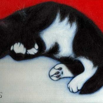 Schilderij getiteld "Charlie Sleeps Again" door Heidi Shaulis, Origineel Kunstwerk