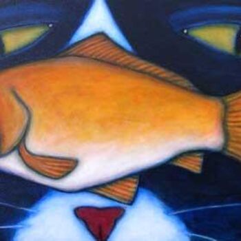 Pittura intitolato "Goldfish" da Heidi Shaulis, Opera d'arte originale