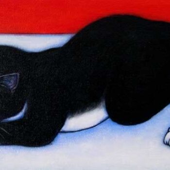 Картина под названием "Cat and Mouse" - Heidi Shaulis, Подлинное произведение искусства