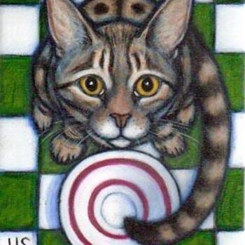 Painting titled "Hungry Bengal" by Heidi Shaulis, Original Artwork