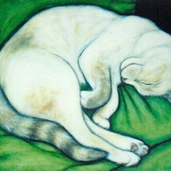 Malerei mit dem Titel "Pearl Sleeping" von Heidi Shaulis, Original-Kunstwerk