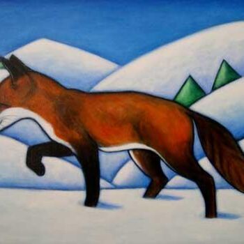 Ζωγραφική με τίτλο "Red Fox" από Heidi Shaulis, Αυθεντικά έργα τέχνης