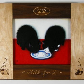 Painting titled "Milk for 2" by Heidi Shaulis, Original Artwork
