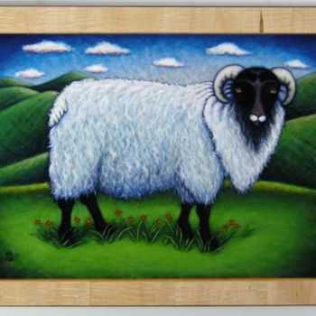 Malarstwo zatytułowany „The Sheep Next Door” autorstwa Heidi Shaulis, Oryginalna praca