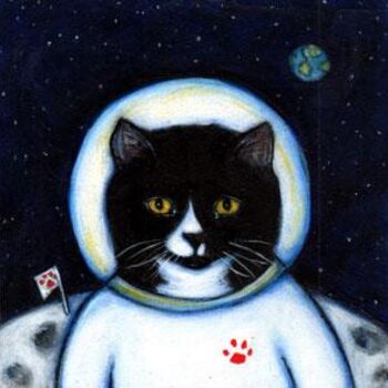 Painting titled "Astronaut Charlie" by Heidi Shaulis, Original Artwork