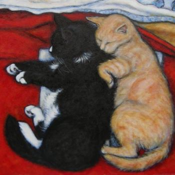 Painting titled "Charlie and Willy I…" by Heidi Shaulis, Original Artwork, Oil