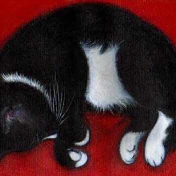 Painting titled "Charlie Sleeping" by Heidi Shaulis, Original Artwork