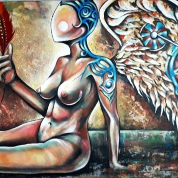 Painting titled "Angel" by Heidy Garcia, Original Artwork, Oil