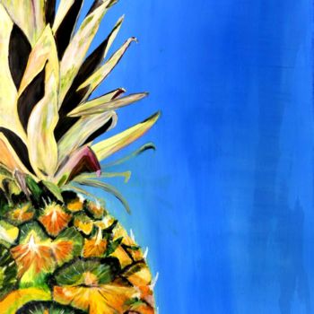 Painting titled "Halbe Ananas" by Heike Gausmann, Original Artwork, Acrylic