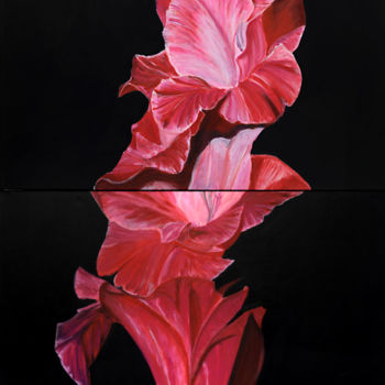 Painting titled "Gladiolus" by Heike Gausmann, Original Artwork, Acrylic