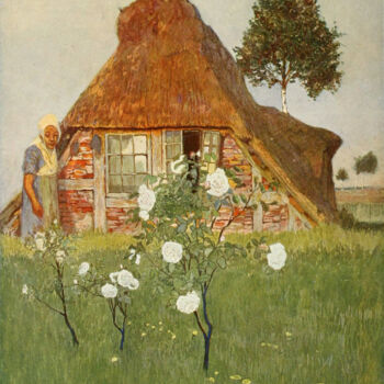 Painting titled "Soleil couchant dan…" by Heinrich Vogeler, Original Artwork, Oil