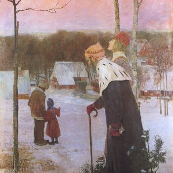 Pittura intitolato "Conte d'hiver (Les…" da Heinrich Vogeler, Opera d'arte originale, Olio