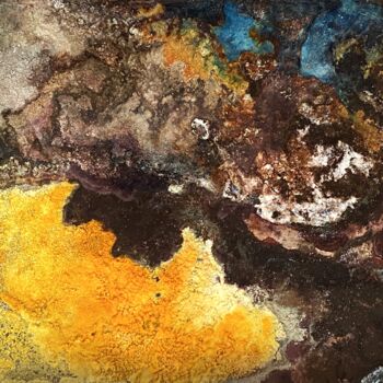 Peinture intitulée "Yellowstone - Desert" par Heinz Katzenmeier, Œuvre d'art originale, Pigments Monté sur Panneau de bois