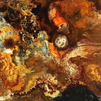Painting titled "Yellowstone - soil" by Heinz Katzenmeier, Original Artwork, Pigments