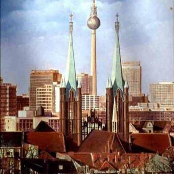 Ζωγραφική με τίτλο "Baerlin Panorama Kr…" από Heinz Sterzenbach, Αυθεντικά έργα τέχνης, Λάδι