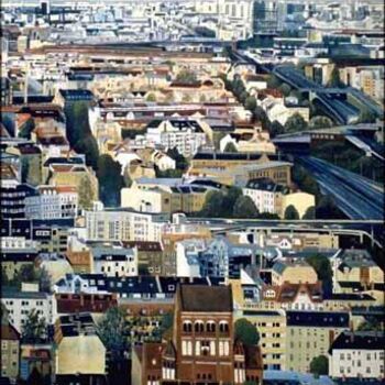 Painting titled "Berlin Panorama Ste…" by Heinz Sterzenbach, Original Artwork, Oil