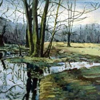 Painting titled "Little River Tegel" by Heinz Sterzenbach, Original Artwork