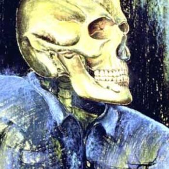 Painting titled "Grinning Death" by Heinz Sterzenbach, Original Artwork, Pastel