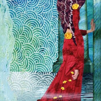 Artes digitais intitulada "La dame en rouge" por Hel Swynghedauw, Obras de arte originais, Foto Montagem