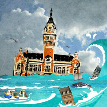 Digital Arts titled "Dunkerque, sous l'e…" by Hel Swynghedauw, Original Artwork, Digital Painting