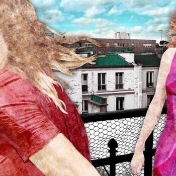 Digital Arts titled "Au balcon" by Hel Swynghedauw, Original Artwork, Photo Montage