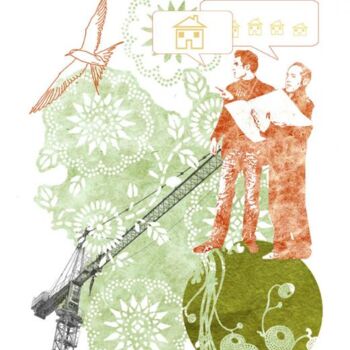 数字艺术 标题为“Chantier/ Agence Kr…” 由Hel Swynghedauw, 原创艺术品, 拼贴