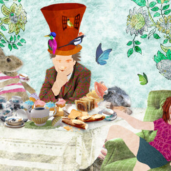 Digital Arts titled "Alice et le gouter…" by Hel Swynghedauw, Original Artwork, Collages