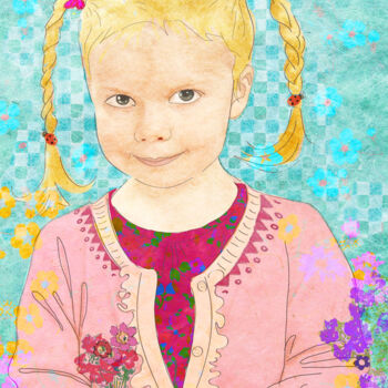 Arte digital titulada "Portrait de June" por Hel Swynghedauw, Obra de arte original, Pintura Digital