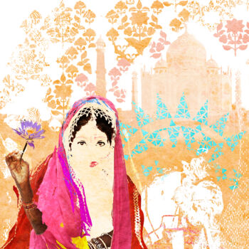 Digital Arts titled "Ambiance indienne" by Hel Swynghedauw, Original Artwork, Collages