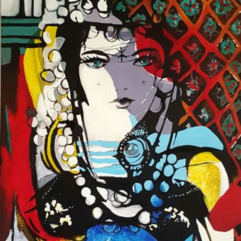 Pittura intitolato "femme" da Hela Ammous, Opera d'arte originale