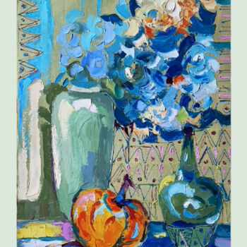 Pintura intitulada "Pumpkin Painting St…" por Helen, Obras de arte originais, Óleo