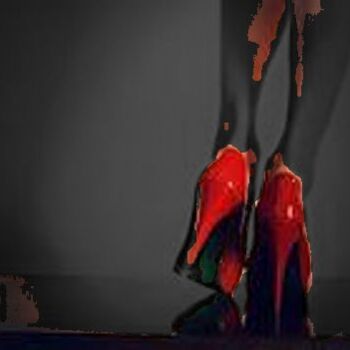 Digitale Kunst mit dem Titel "Rote Schuhe" von Helen Grosswart, Original-Kunstwerk