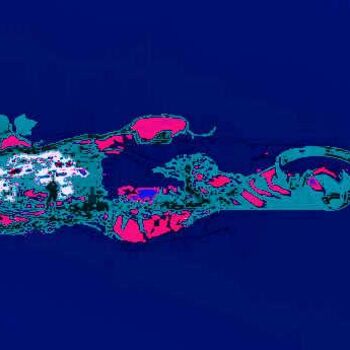 Arte digitale intitolato "blaue Unordnung" da Helen Grosswart, Opera d'arte originale