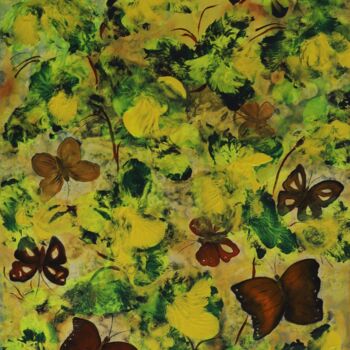 Painting titled "Butterfly1" by Helen  Polishuk, Original Artwork, Acrylic