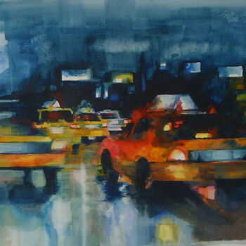 Painting titled "Study 2 New York Ca…" by Helen Sinfield, Original Artwork, Watercolor
