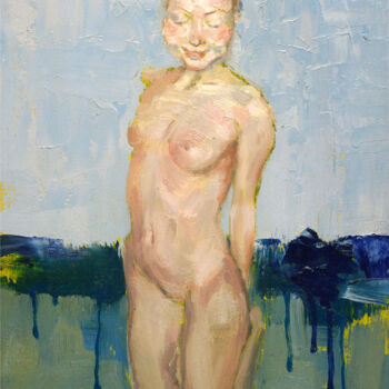 Pintura intitulada "Original nude paint…" por Helen Vus, Obras de arte originais, Óleo