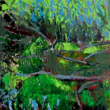 Painting titled "Tree Roots and Blue…" by Helena Butler, Original Artwork, Acrylic