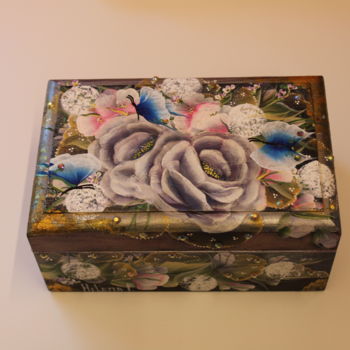 Pintura titulada "Decorative box with…" por Helena Faitelson, Obra de arte original, Acrílico