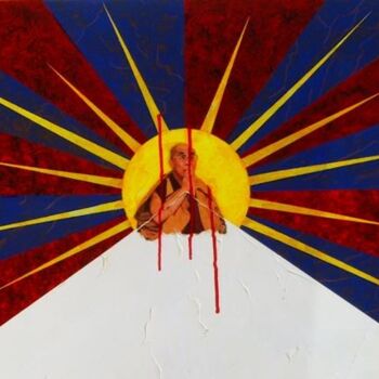 Peinture intitulée "Sang Tibet" par Hélèna Guillaume, Œuvre d'art originale