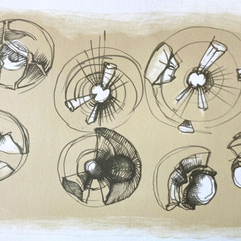 Отпечатки и Гравюры под названием "Life cycle" - Helena Kalná, Подлинное произведение искусства, Литография