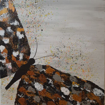 Malerei mit dem Titel "Rustic butterfly" von Helena Marja, Original-Kunstwerk, Acryl