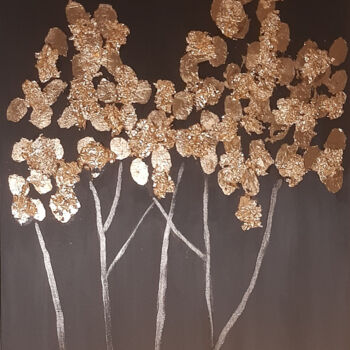 Malerei mit dem Titel "Golden Bouquet" von Helena Marja, Original-Kunstwerk, Acryl