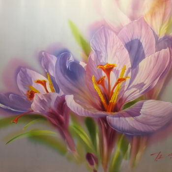Malerei mit dem Titel "Saffron" von Helena Tener, Original-Kunstwerk, Acryl