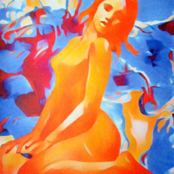 Painting titled ""Lovely Nymph"" by Helena Wierzbicki, Original Artwork, Acrylic