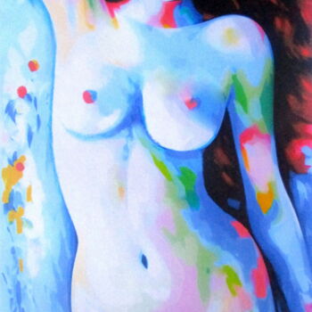 Painting titled ""Jubilance In Blue"" by Helena Wierzbicki, Original Artwork, Acrylic