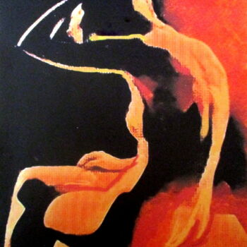 Painting titled ""Silhouettte of a L…" by Helena Wierzbicki, Original Artwork, Acrylic
