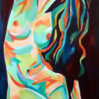 Peinture intitulée ""Gentle Nude"" par Helena Wierzbicki, Œuvre d'art originale, Acrylique