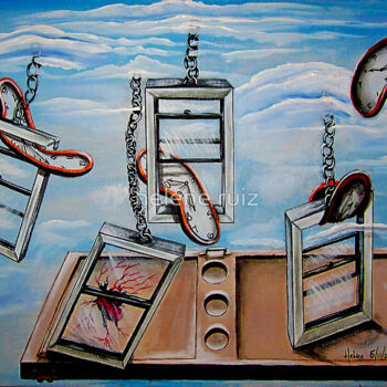 Schilderij getiteld "The Windows of Time" door Helene, Origineel Kunstwerk, Acryl