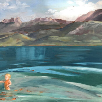 Peinture intitulée "Farandole sur le Lac" par Hélène Avot, Œuvre d'art originale, Huile